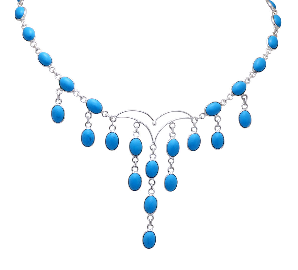 turquoise stone studded necklace