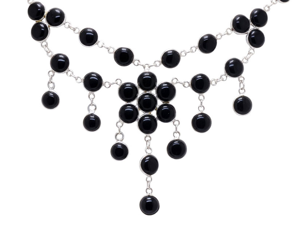 black onyx gemstone studded necklace - Image 4
