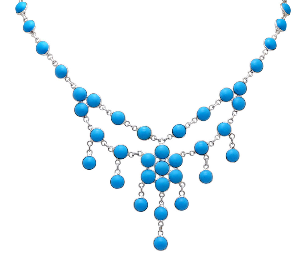 turquoise stone studded necklace