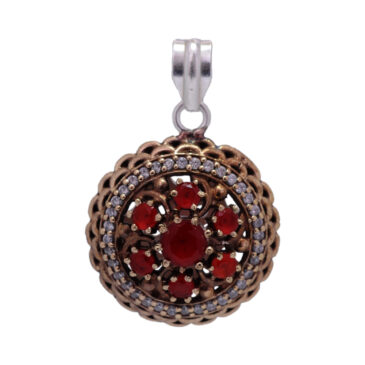 Garnet 925 Sterling Silver Overlay Pendant
