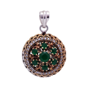 Green Onyx 925 Sterling Silver Overlay Pendant