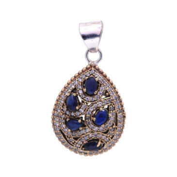Blue Sapphire 925 Sterling Silver Overlay Pendant