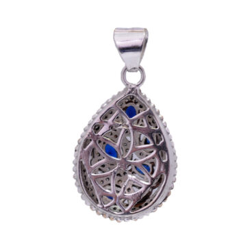 Blue Sapphire 925 Sterling Silver Overlay Pendant
