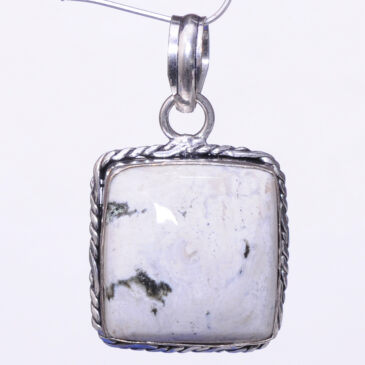 tree agate 925 sterling silver overlay pendant 39×24 mm