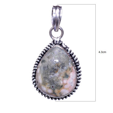 ocean jasper  gemstone studded handmade pendant in .925 silver overlay
