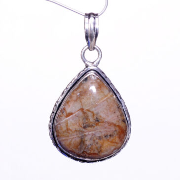 pyrite 925 sterling silver overlay pendant 49×26 mm