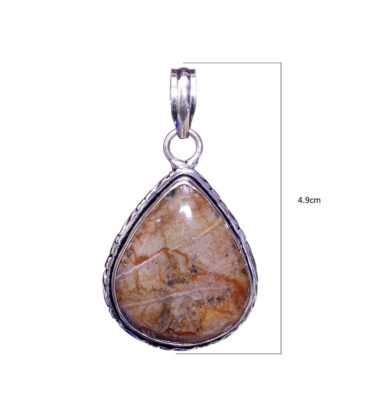 pyrite 925 sterling silver overlay pendant 49×26 mm