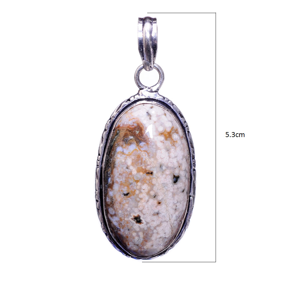 ocean jasper 925 sterling silver overlay pendant 53x23 mm - Image 3