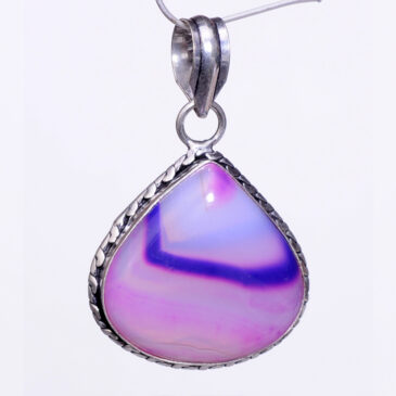 pink lace agate 925 sterling silver overlay pendant 40 x 26 mm