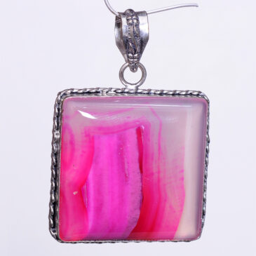 dyed agate 925 sterling silver overlay pendant 51 x 35 mm