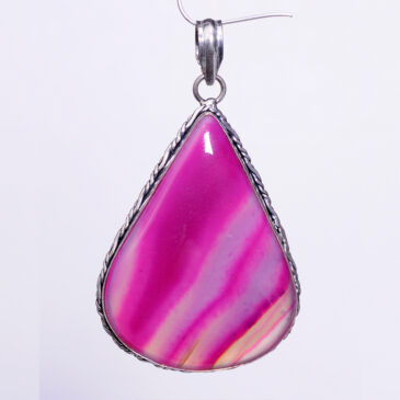 dyed agate 925 sterling silver overlay pendant 64 x 38 mm
