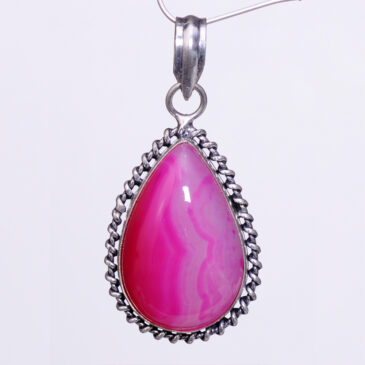 dyed agate 925 sterling silver overlay pendant 47 x 23 mm