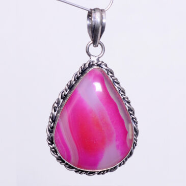 dyed agate 925 sterling silver overlay pendant 50 x 29 mm