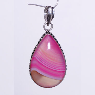 dyed agate 925 sterling silver overlay pendant 52 x 23 mm