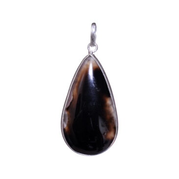 brown dyed agate 925 sterling silver overlay pendant 54 x 23 mm