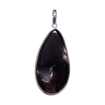 brown dyed agate 925 sterling silver overlay pendant 54 x 22 mm