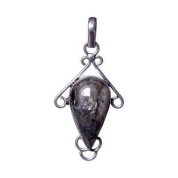 Labradorite 925 sterling silver overlay pendant 55 x 27 mm