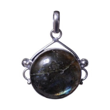 Labradorite 925 sterling silver overlay pendant 44 x 26 mm