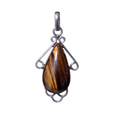tiger eye 925 sterling silver overlay pendant 55 x 17 mm