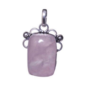 Rose Quartz Gemstone pendant In .925 Silver Overlay