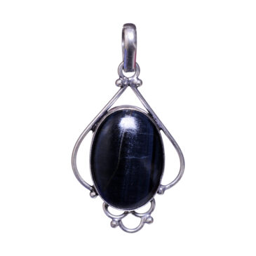 black lace agate 925 sterling silver overlay pendant 52 x 28 mm