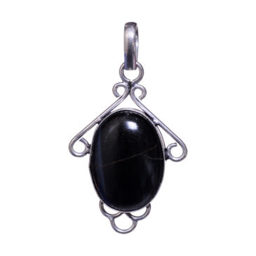 black lace agate 925 sterling silver overlay pendant 53 x 29 mm