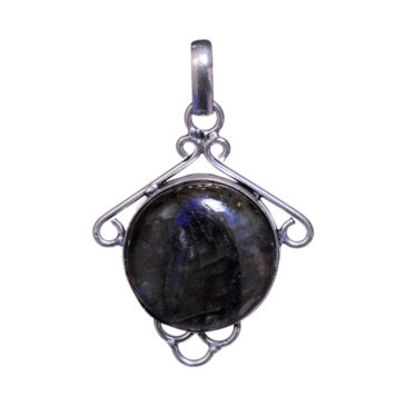 Labradorite 925 sterling silver overlay pendant 52 x 34 mm