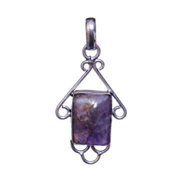 Amethyst gemstone Studded pendant In .925 Silver Overlay