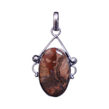picture jasper 925 sterling silver overlay pendant 51 x 27 mm