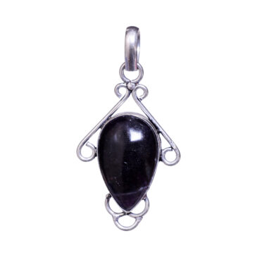 banded amethyst 925 sterling silver overlay pendant 51 x 26 mm