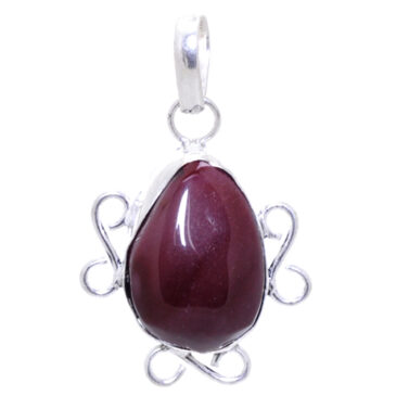 maroon jasper gemstone pendant in 925 sterling silver overlay metal
