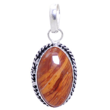 tiger’s eye gemstone pendant in 925 sterling silver overlay metal
