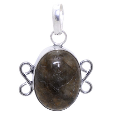 Smokey Quartz gemstone pendant in 925 sterling silver overlay metal