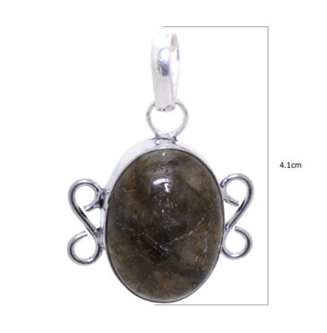 Smokey Quartz gemstone pendant in 925 sterling silver overlay metal