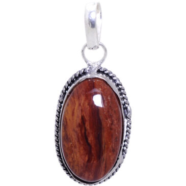 tiger’s eye gemstone pendant in 925 sterling silver overlay metal