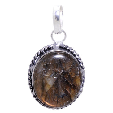 Labradorite gemstone pendant in 925 sterling silver overlay metal