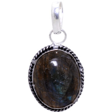 Labradorite gemstone pendant in 925 sterling silver overlay metal