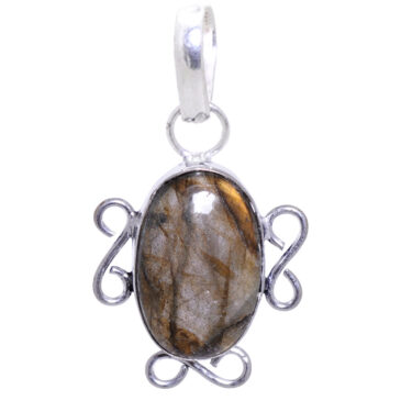 Labradorite gemstone pendant in 925 sterling silver overlay metal