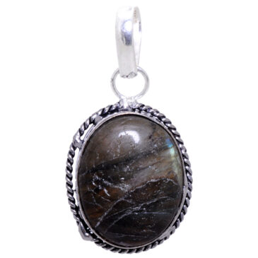 Labradorite gemstone pendant in 925 sterling silver overlay metal