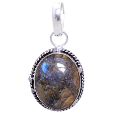 Labradorite gemstone pendant in 925 sterling silver overlay metal