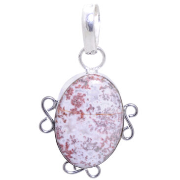 lace agate gemstone pendant in 925 sterling silver overlay metal