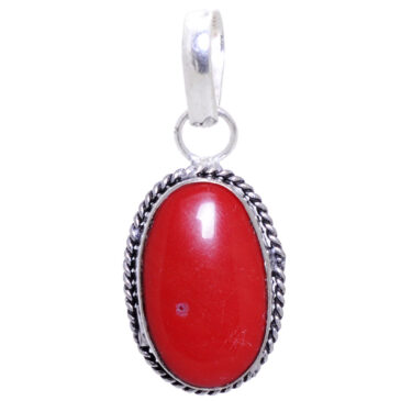 red jasper gemstone pendant in 925 sterling silver overlay metal