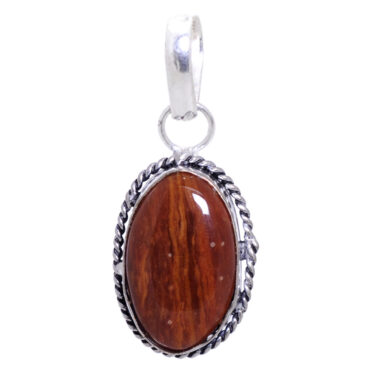 tiger’s eye gemstone pendant in 925 sterling silver overlay metal