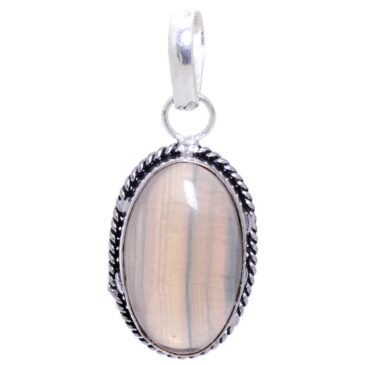 milky onyx gemstone pendant in 925 sterling silver overlay metal