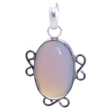 chalcedony gemstone pendant in 925 sterling silver overlay metal