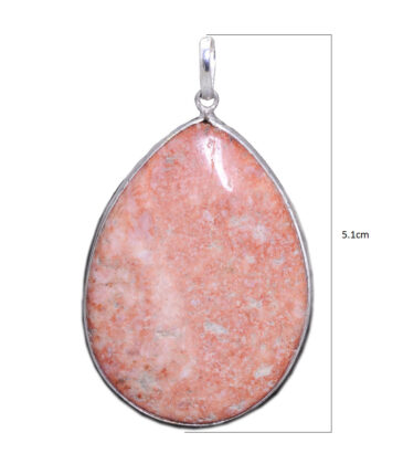 rhodochrosite gemstone Studded pendant In .925 Silver Overlay