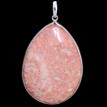 rhodochrosite gemstone Studded pendant In .925 Silver Overlay