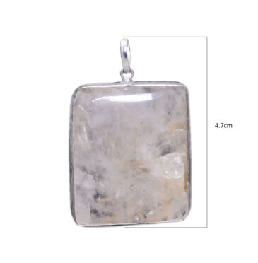 rose quartz gemstone pendant in 925 sterling silver overlay metal
