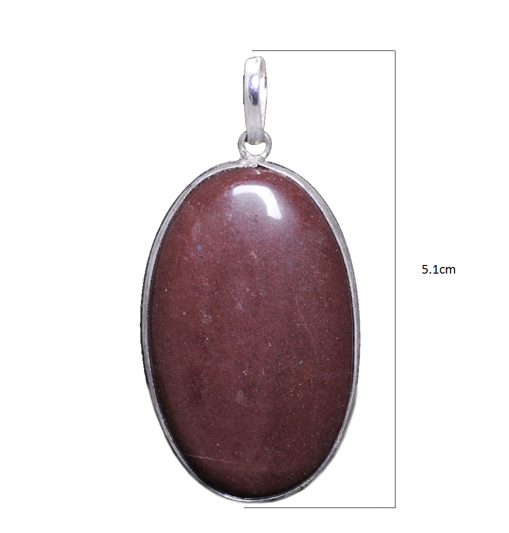 maroon jasper gemstone pendant in 925 sterling silver overlay metal - Image 2