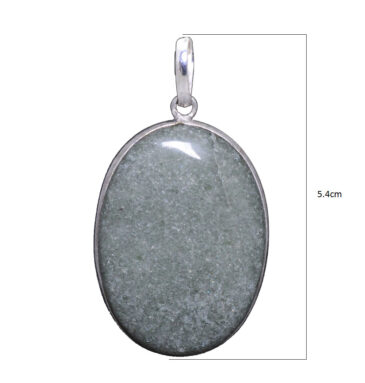 green Aventurine gemstone pendant in 925 sterling silver overlay metal